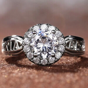 💥14K WHITE GOLD DAINTY 💎DIAMOND FASHION ANILLOS HOLLOW BAND RING, L125